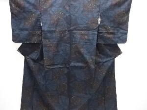 未使用品　花薬玉模様織り出し手織り紬着物